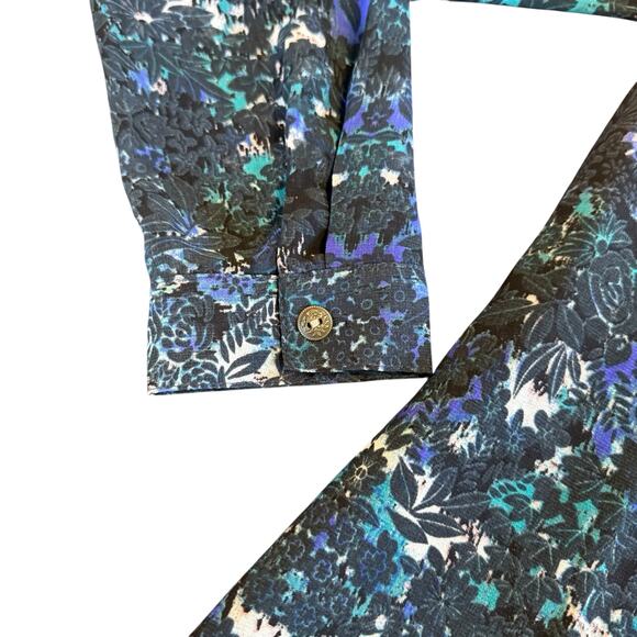 Cabi Women’s Noel dress blue green long sleeve Small - Picture 6 of 9